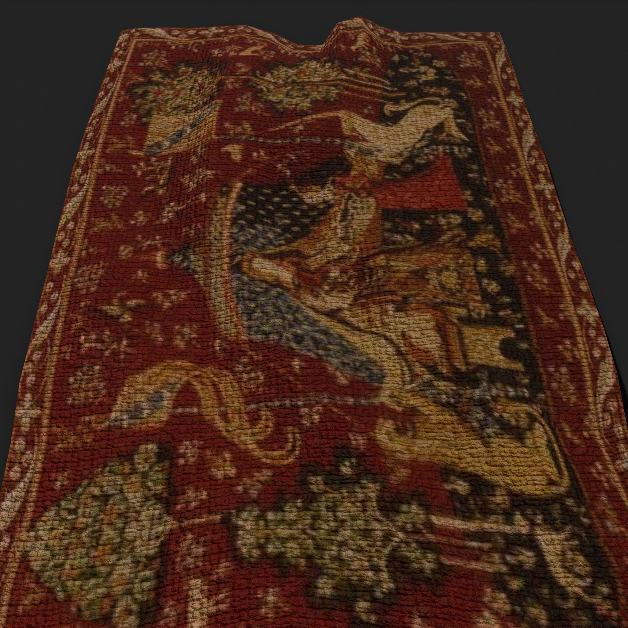  Lady and Unicorn Medieval Tapestry Low-poly 3D model_17