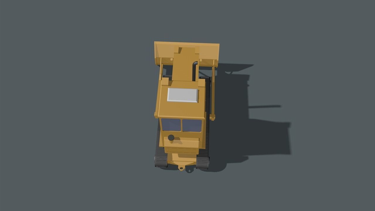 Bulldozer Low-poly 3D model_27