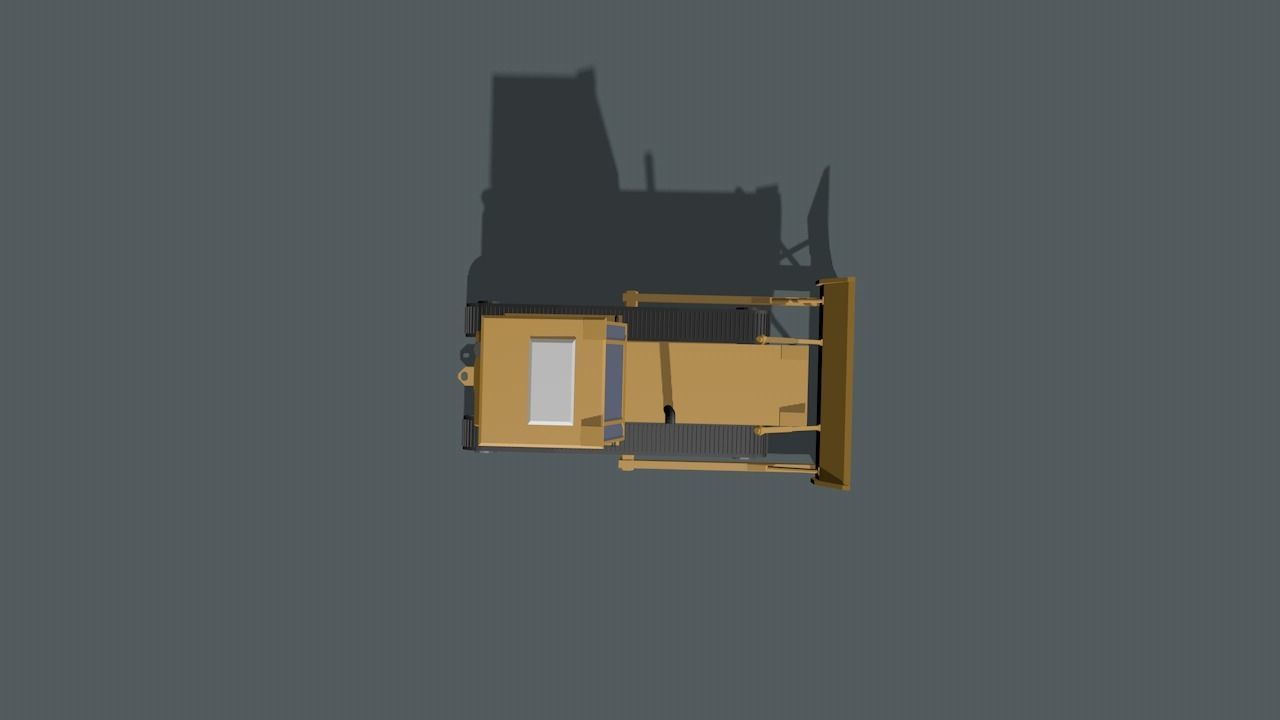 Bulldozer Low-poly 3D model_24