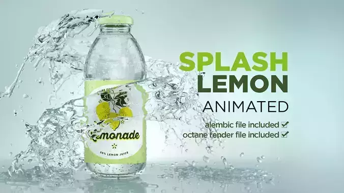 Splash Lemon Animated 3D model