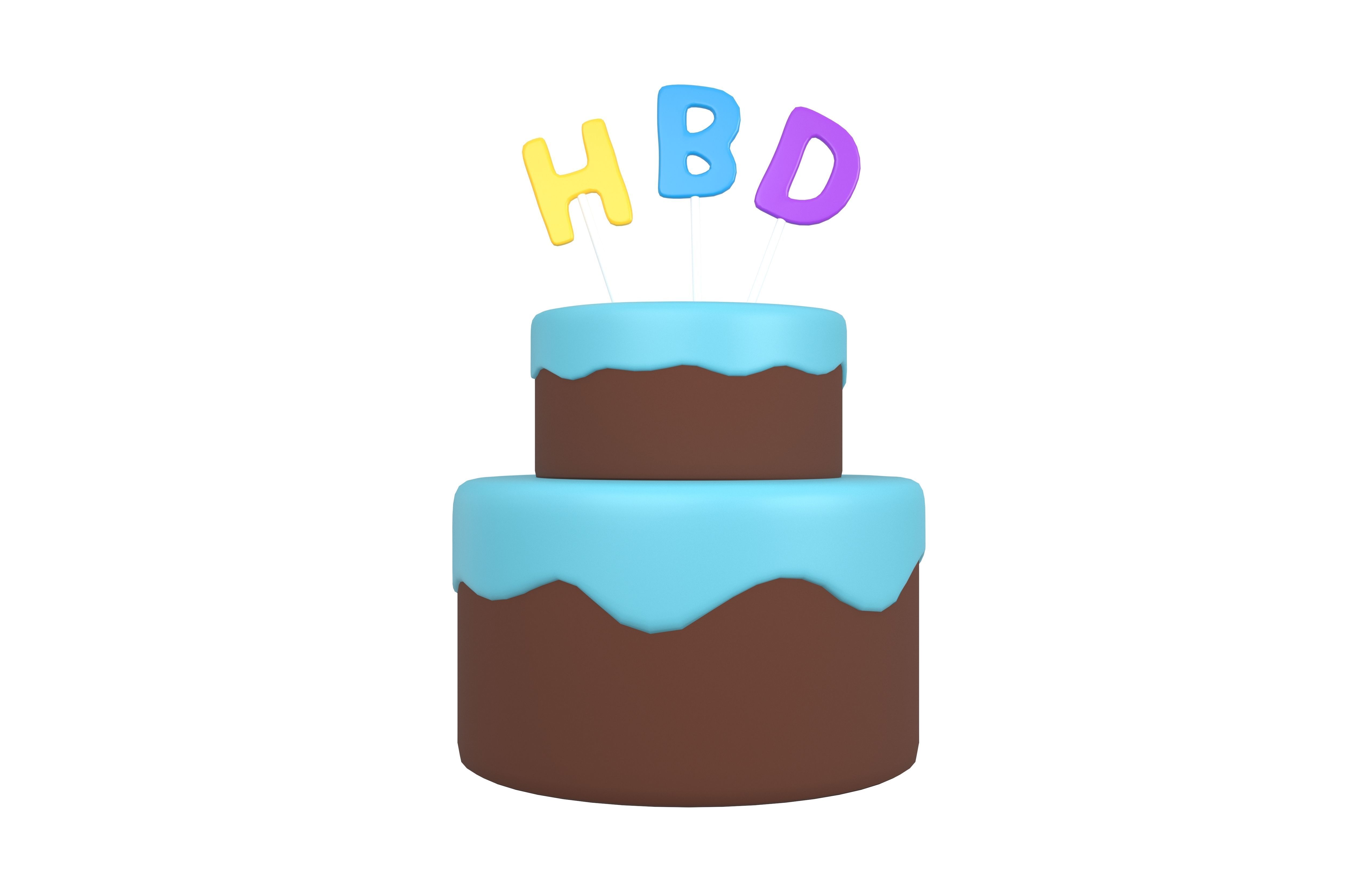 Birthday Cake v1 004 Low-poly 3D model_2