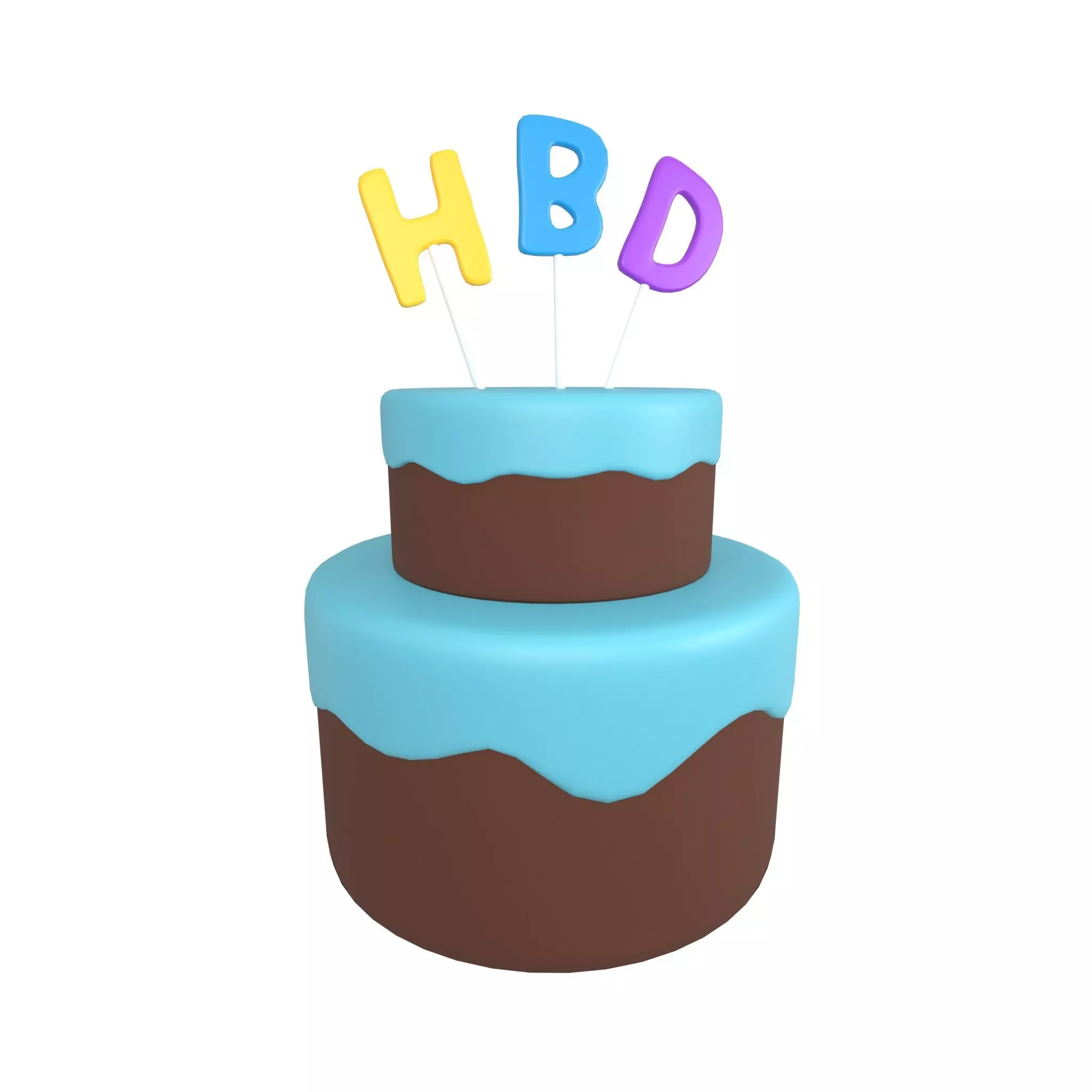 Birthday Cake v1 004 Low-poly 3D model_0