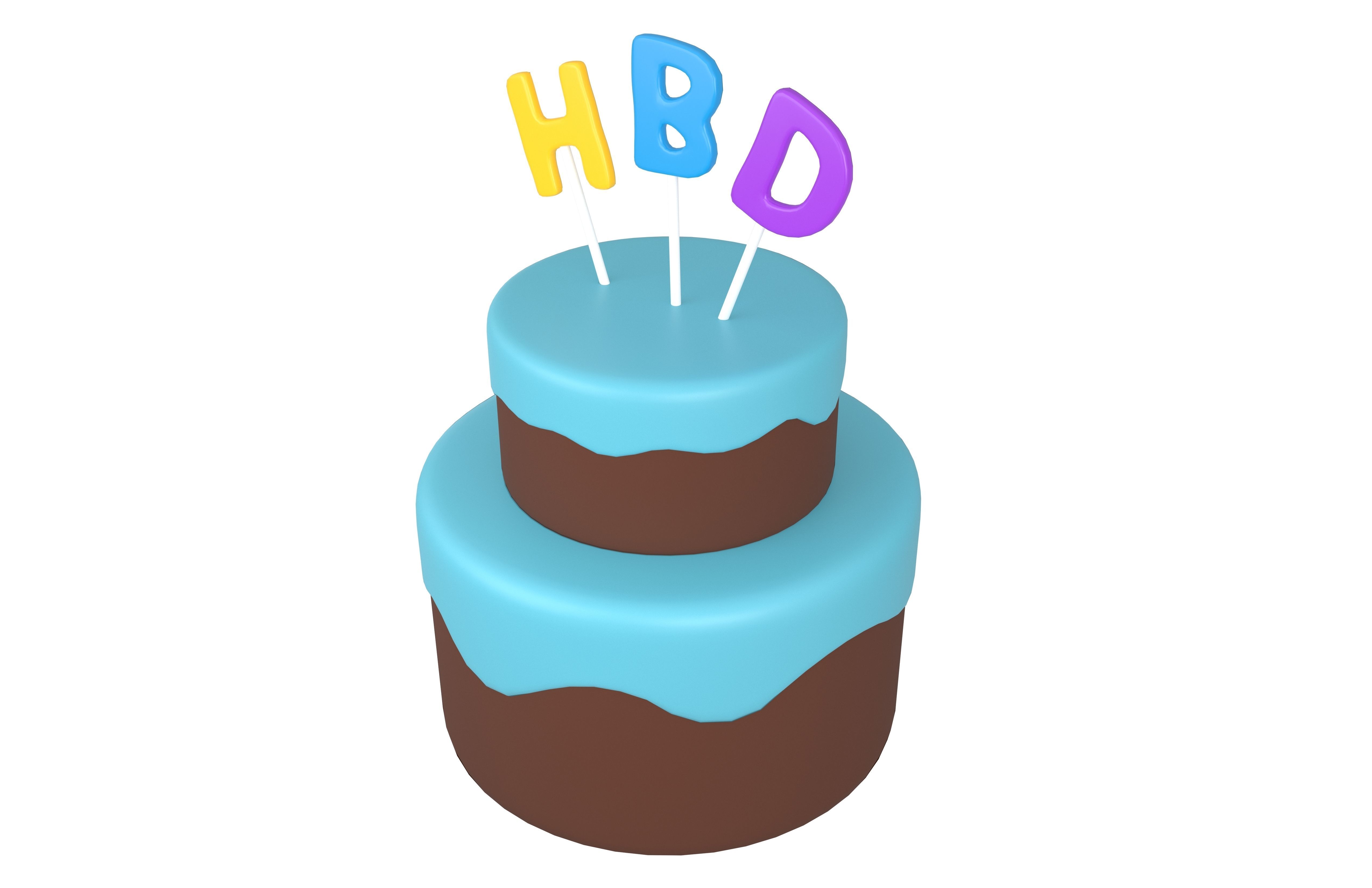 Birthday Cake v1 004 Low-poly 3D model_3