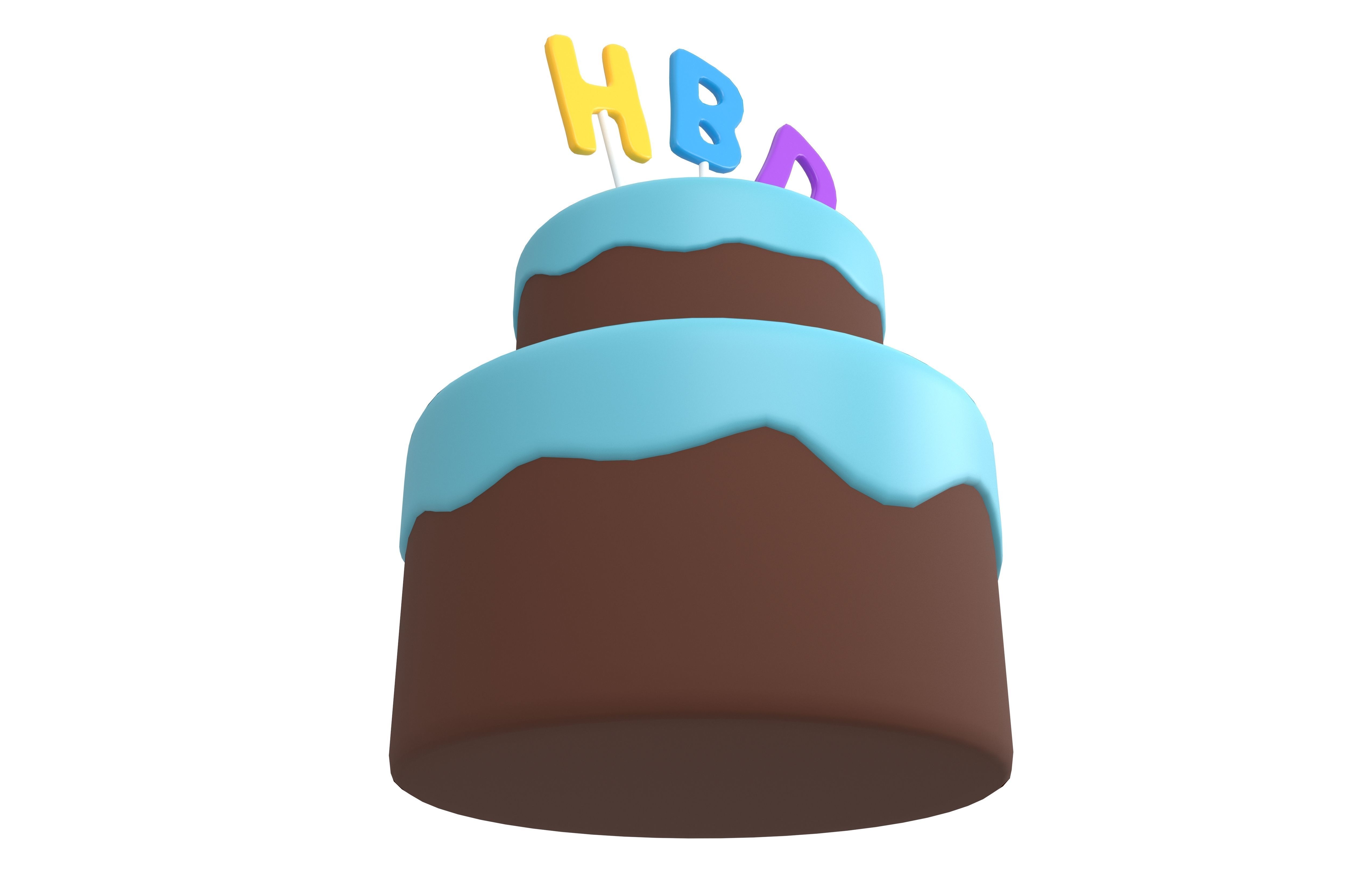 Birthday Cake v1 004 Low-poly 3D model_4