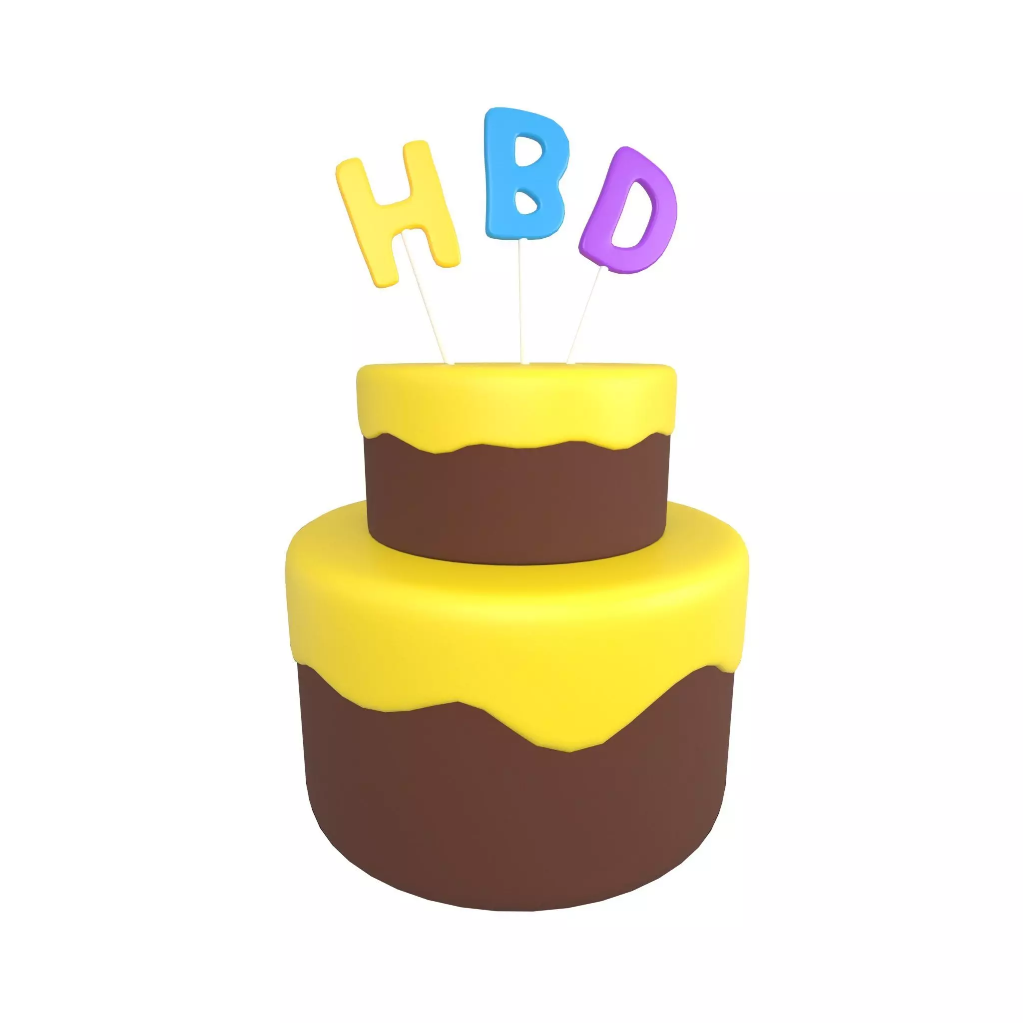 Birthday Cake v1 006 Low-poly 3D model