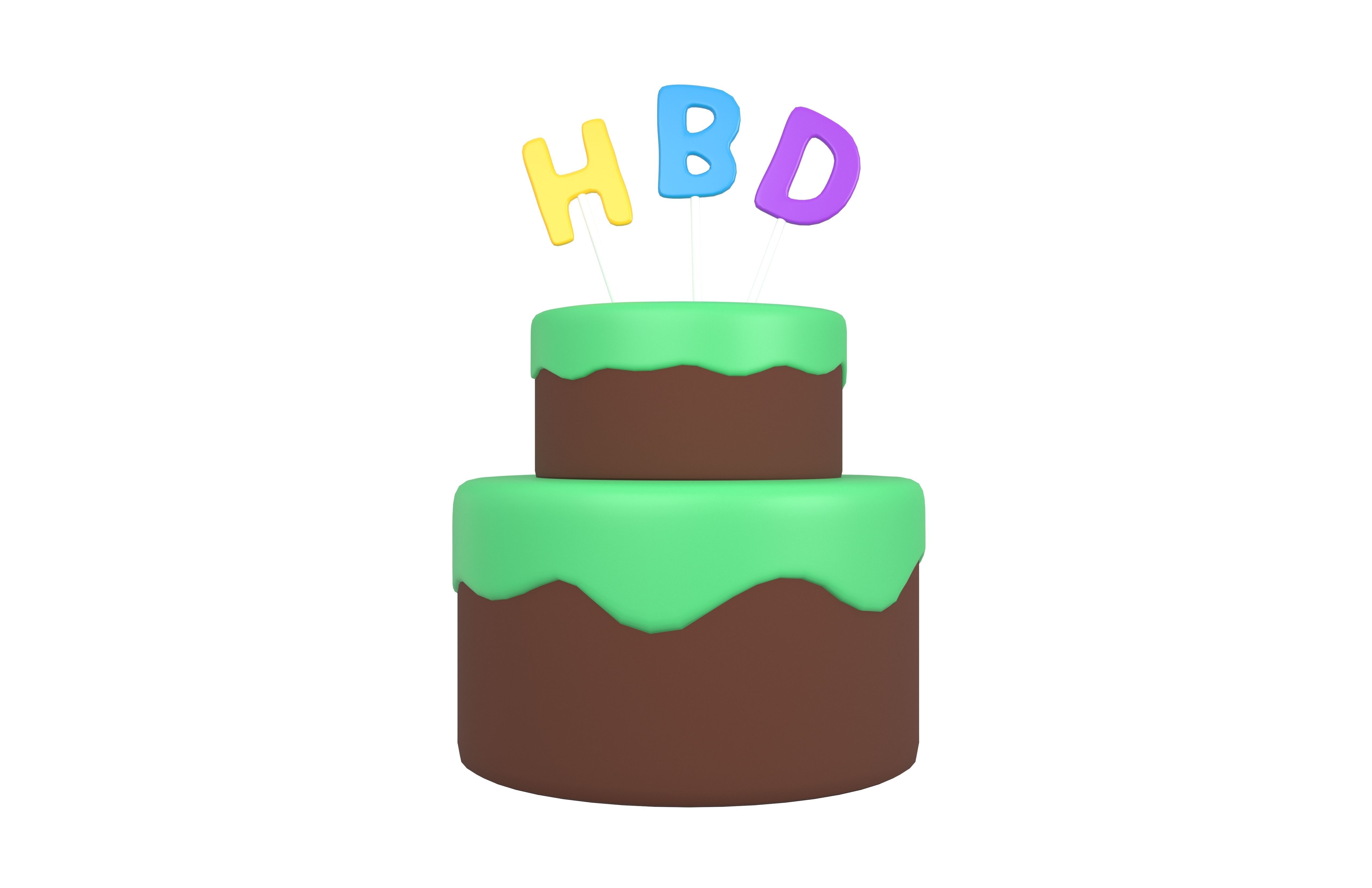 Birthday Cake v1 007 Low-poly 3D model_2