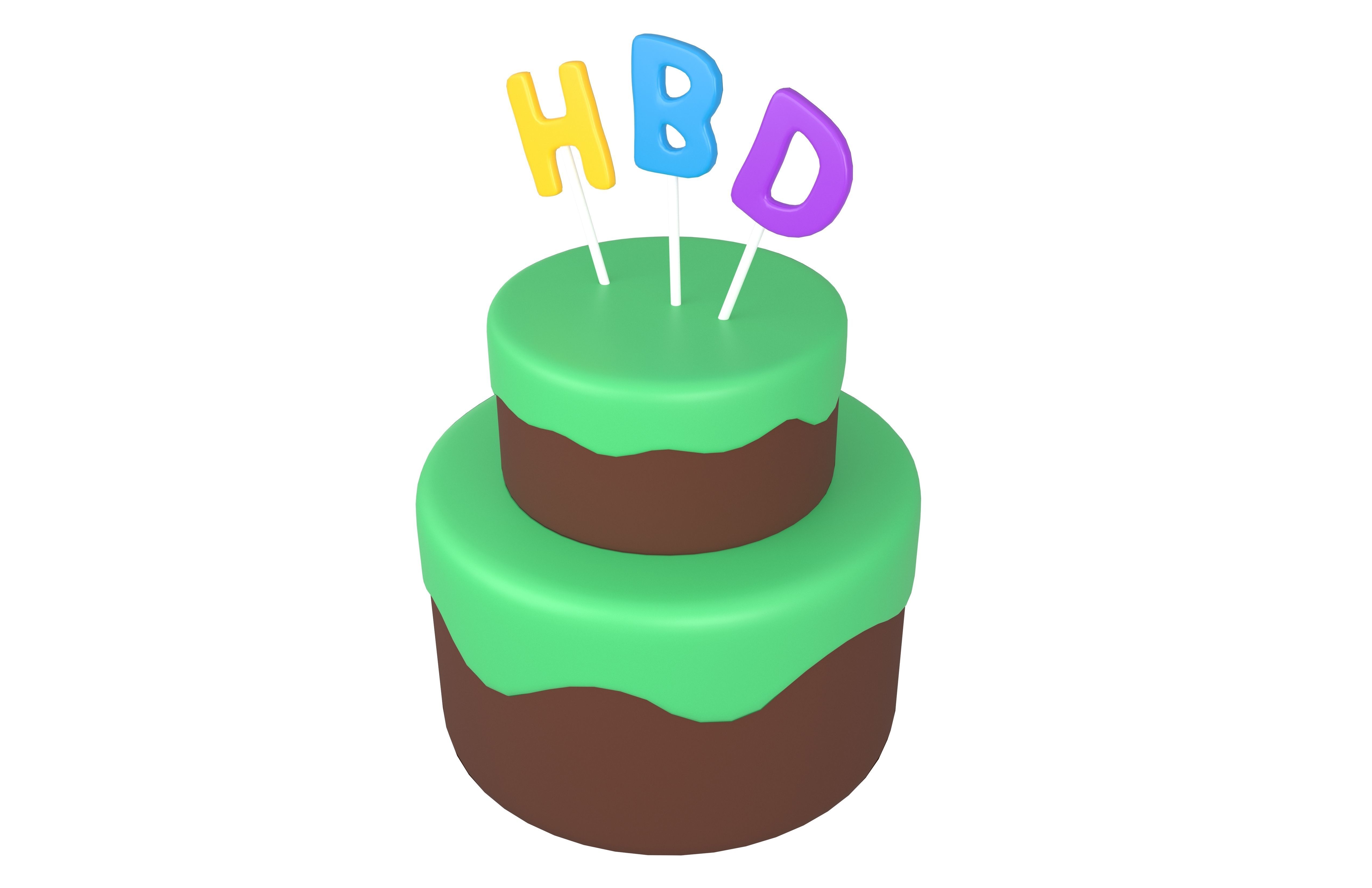 Birthday Cake v1 007 Low-poly 3D model_3