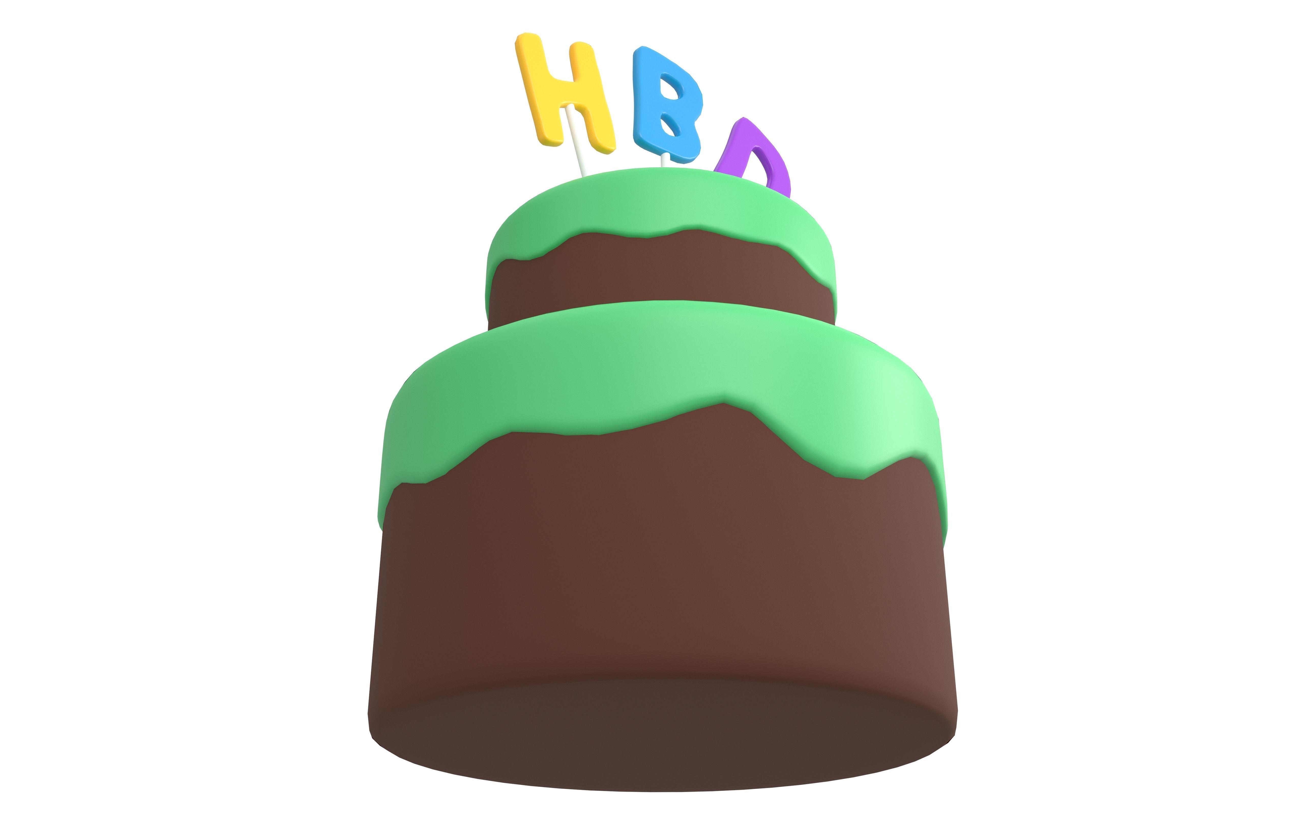 Birthday Cake v1 007 Low-poly 3D model_4