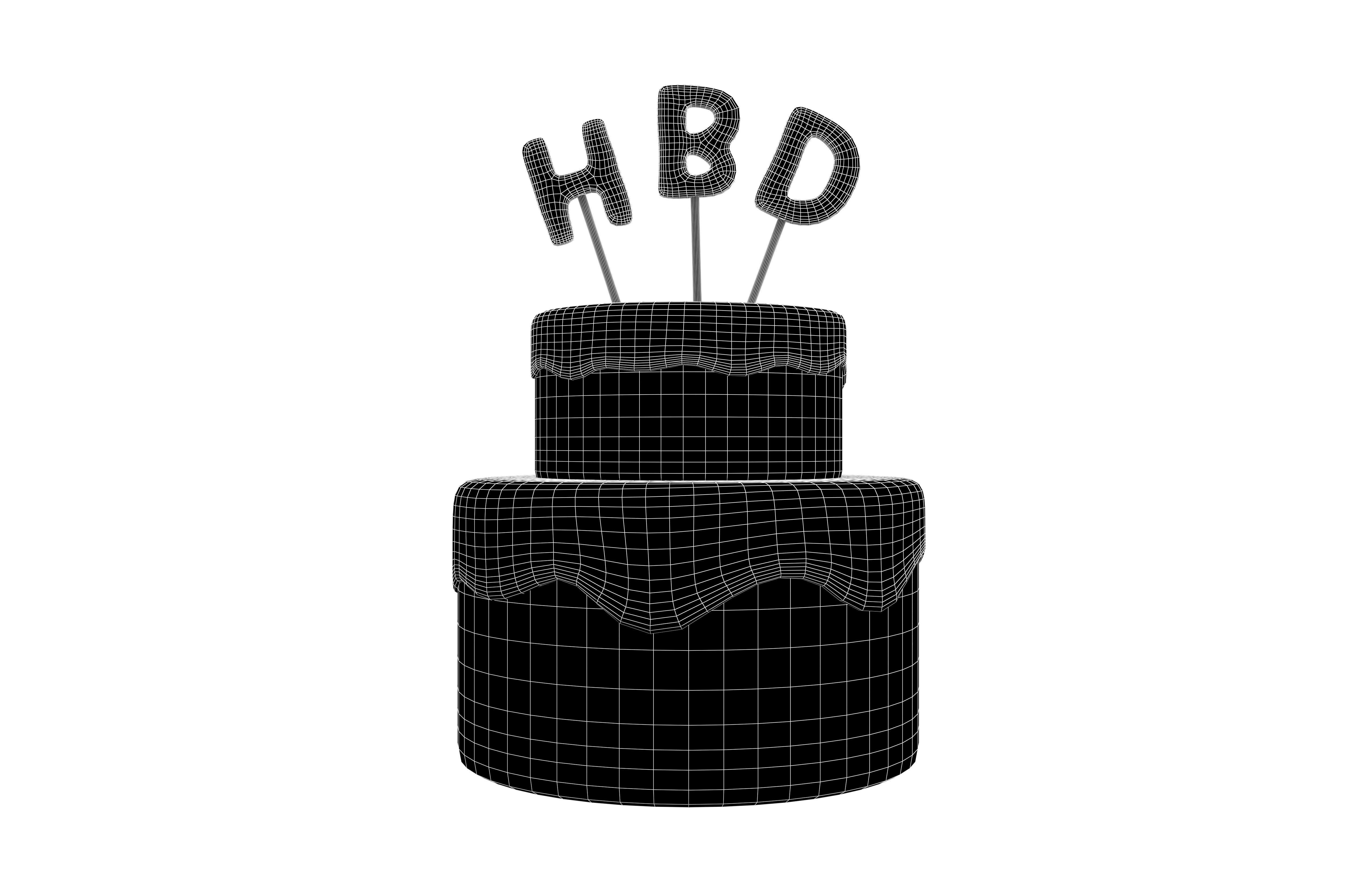 Birthday Cake v1 007 Low-poly 3D model_5