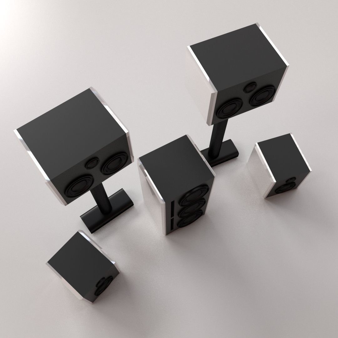 Home Cinema Set 3D model_2