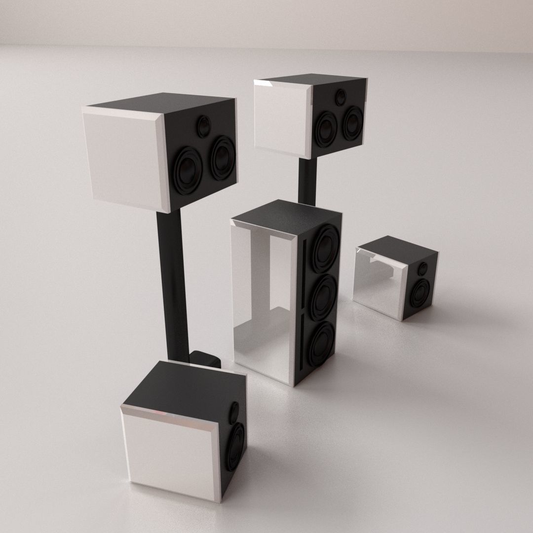 Home Cinema Set 3D model_1