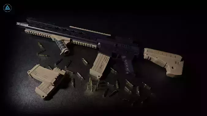 MG- 56 Assault rifle Low-poly 3D model