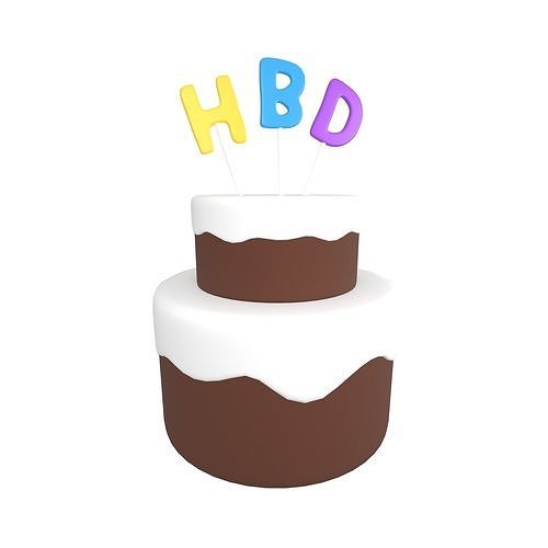 Birthday Cake V1 Pack 01 Low-poly 3D model 6