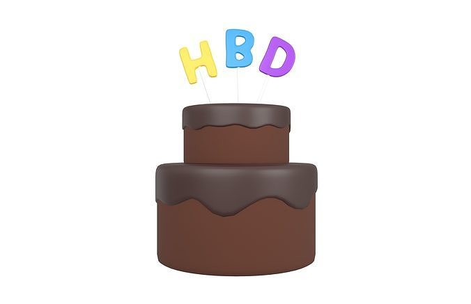Birthday Cake V1 Pack 01 Low-poly 3D model 3