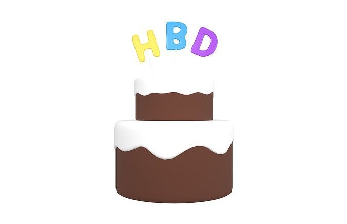 Birthday Cake V1 Pack 01 Low-poly 3D model 7