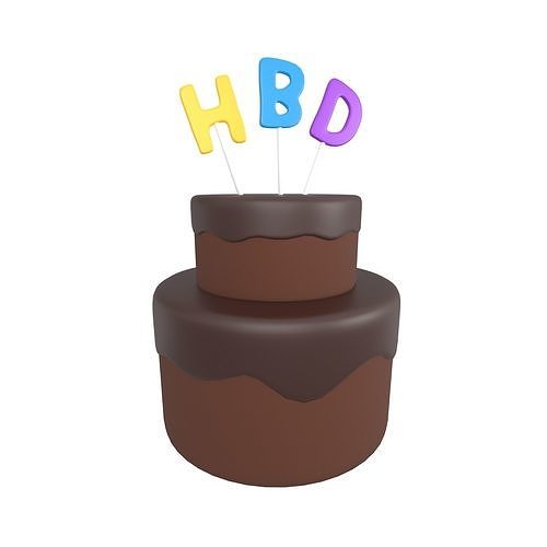 Birthday Cake V1 Pack 01 Low-poly 3D model 2