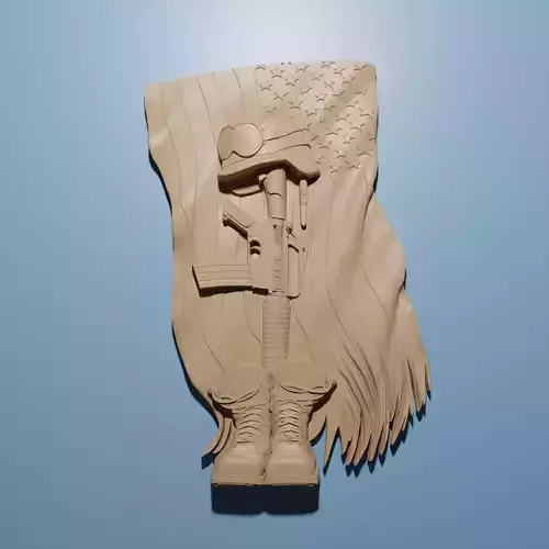Military Fallen Army US Veteran relief 3D for CNC Router 3D print model