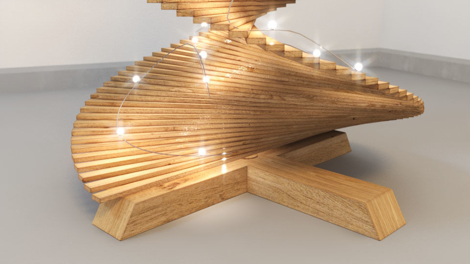 Stylized wood Christmas  tree 2021 Low-poly 3D model_3