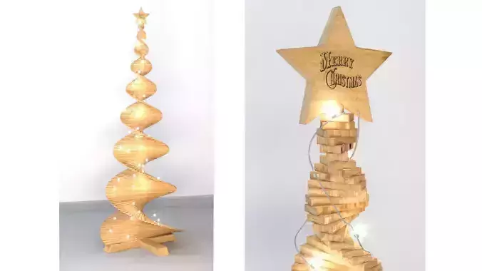 Stylized wood Christmas  tree 2021