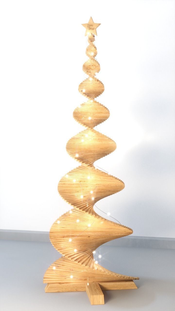 Stylized wood Christmas  tree 2021 Low-poly 3D model_4