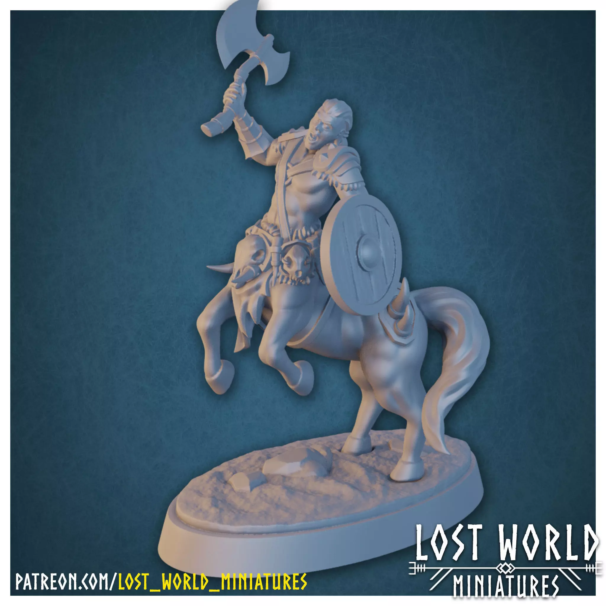 Centaur Miniature Supported- Pose B - 3D Printable 3D print model_0