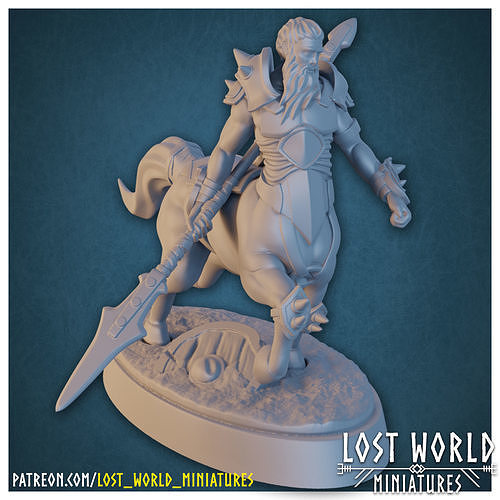 Centaur Miniature Supported- Pose C - 3D Printable - 3D print model
