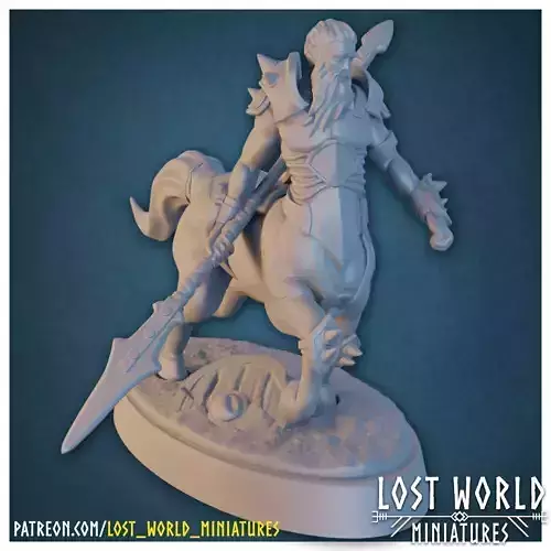 Centaur Miniature Supported- Pose C - 3D Printable -