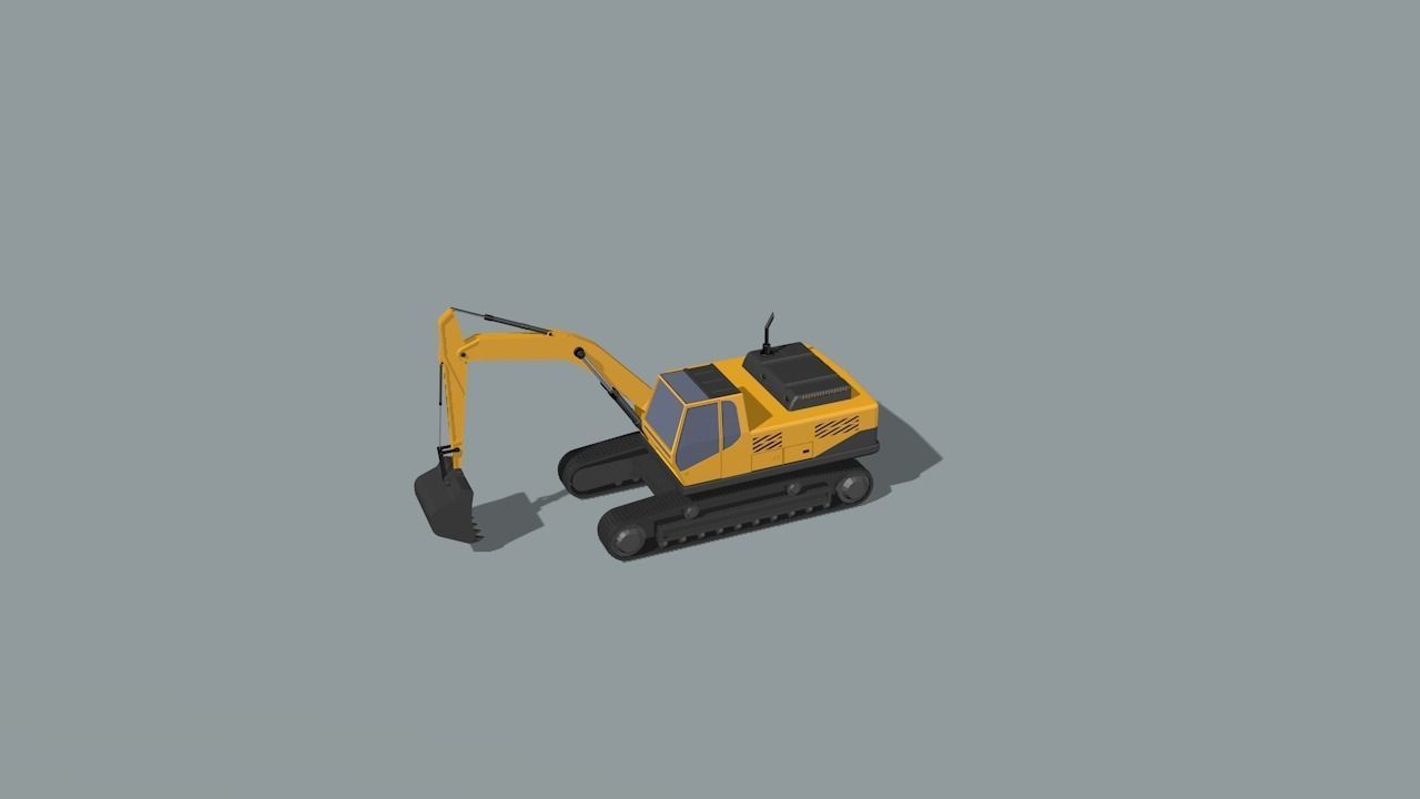 set of construction machines Low-poly 3D model_11
