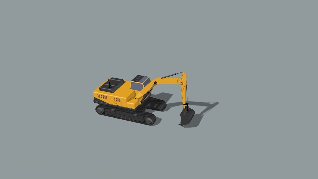 set of construction machines Low-poly 3D model_21