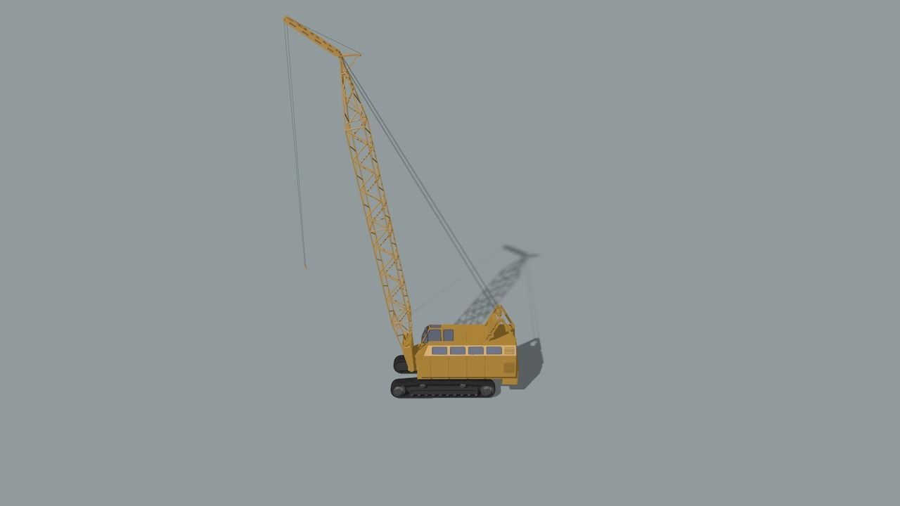 set of construction machines Low-poly 3D model_2