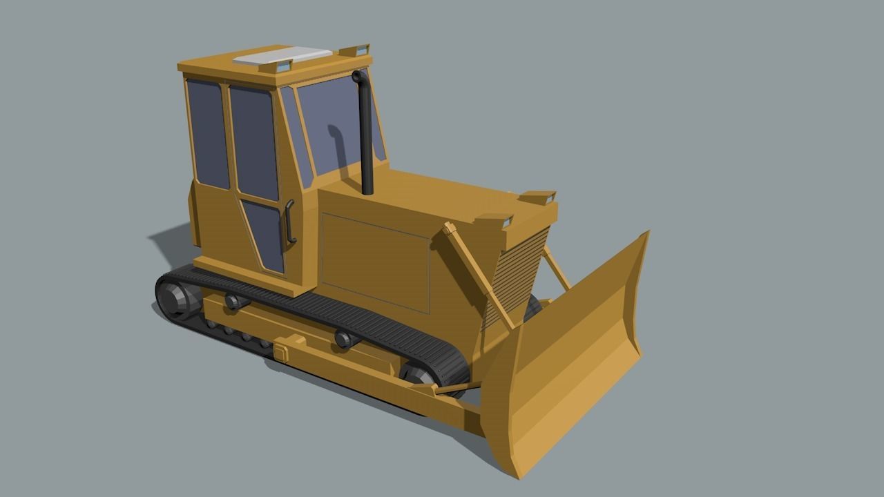 set of construction machines Low-poly 3D model_52