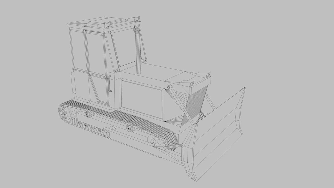 set of construction machines Low-poly 3D model_53