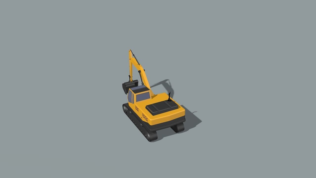 set of construction machines Low-poly 3D model_15