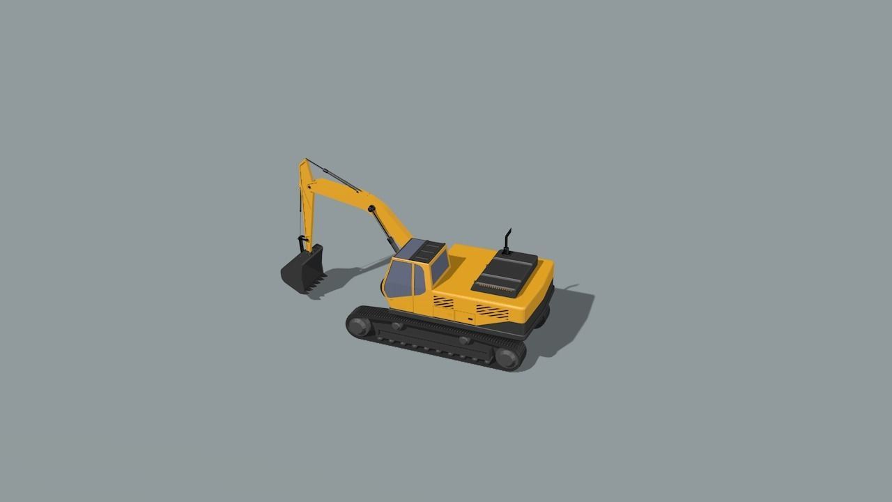 set of construction machines Low-poly 3D model_13