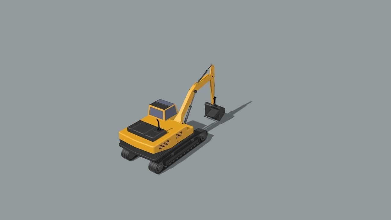set of construction machines Low-poly 3D model_18