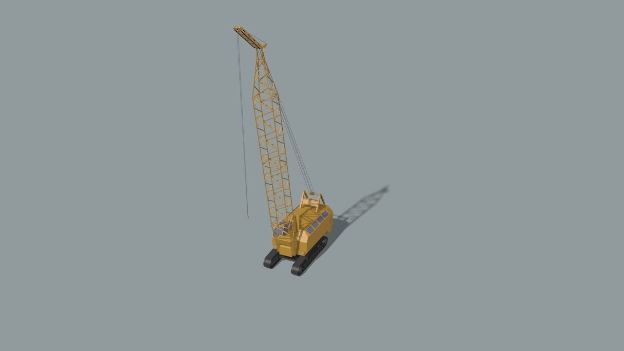 set of construction machines Low-poly 3D model_1
