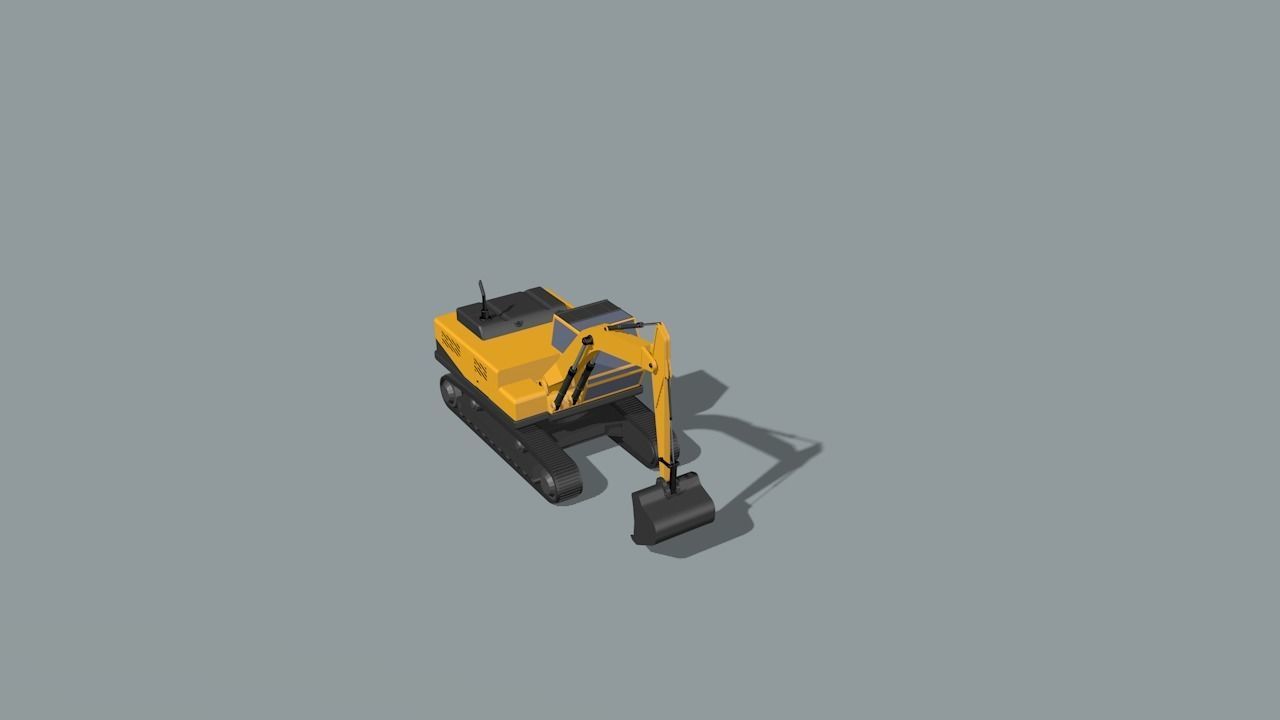 set of construction machines Low-poly 3D model_23