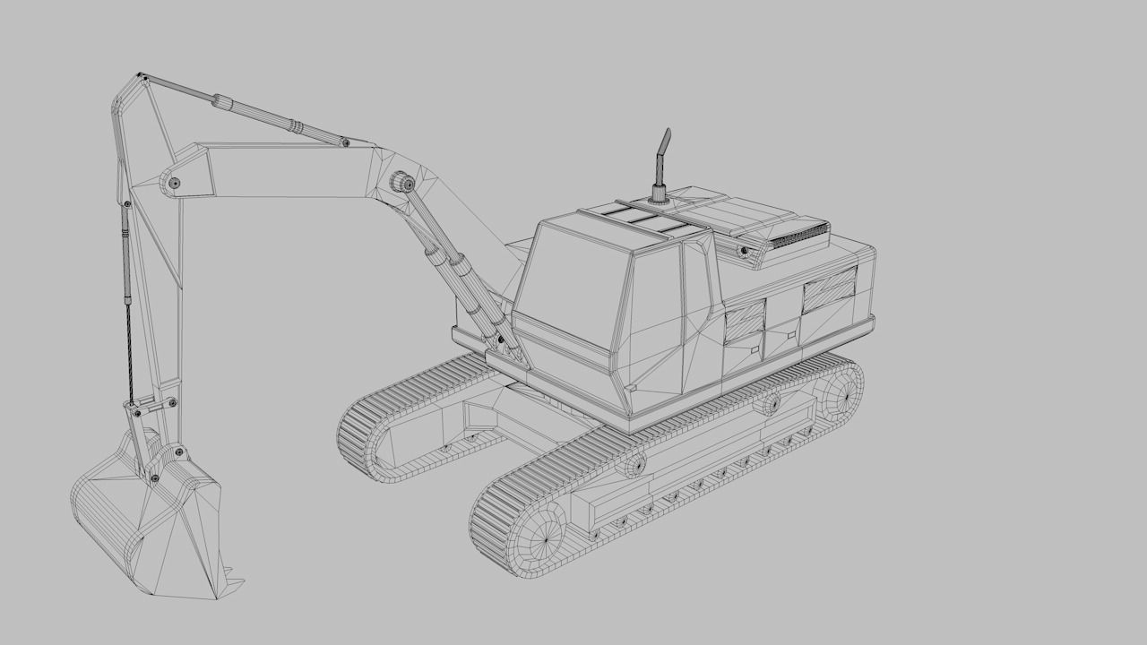 set of construction machines Low-poly 3D model_30