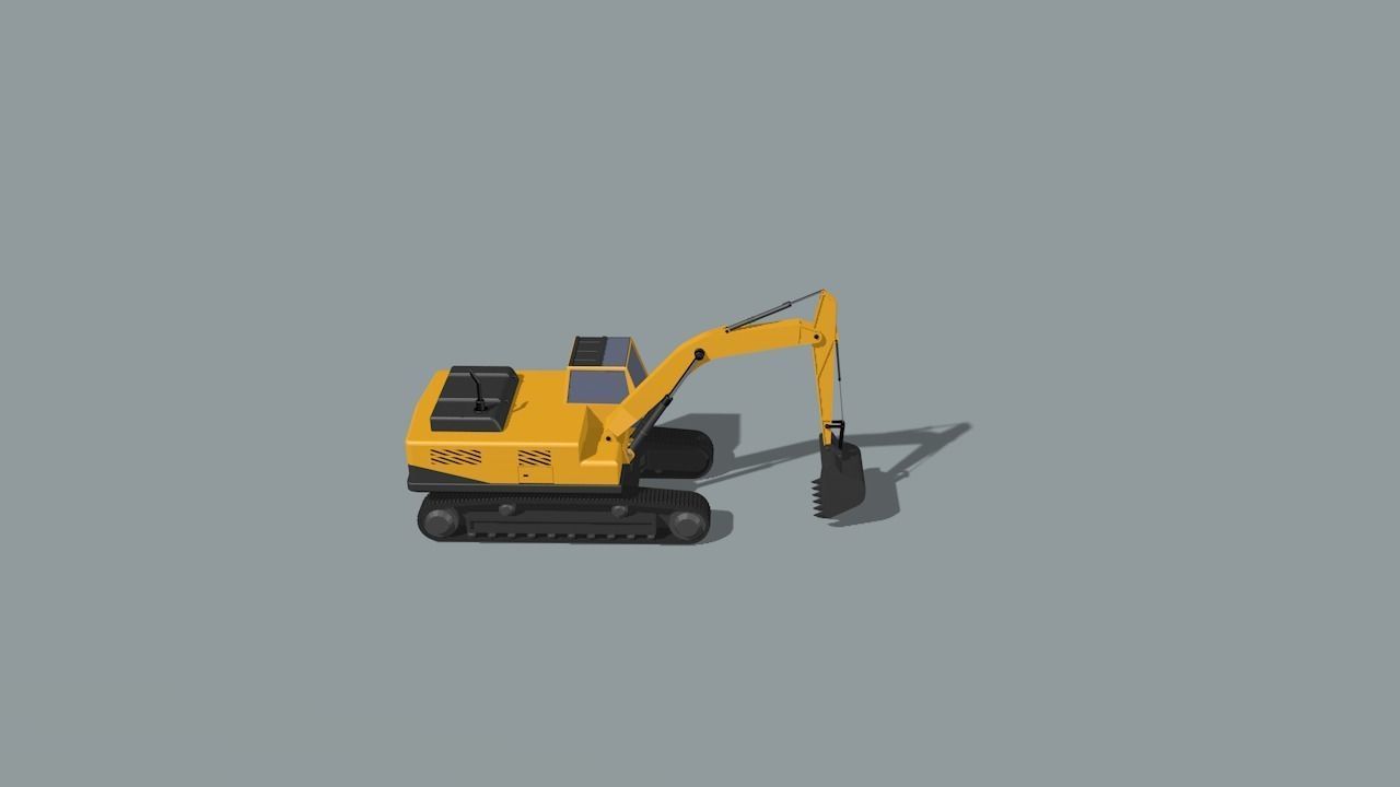 set of construction machines Low-poly 3D model_20