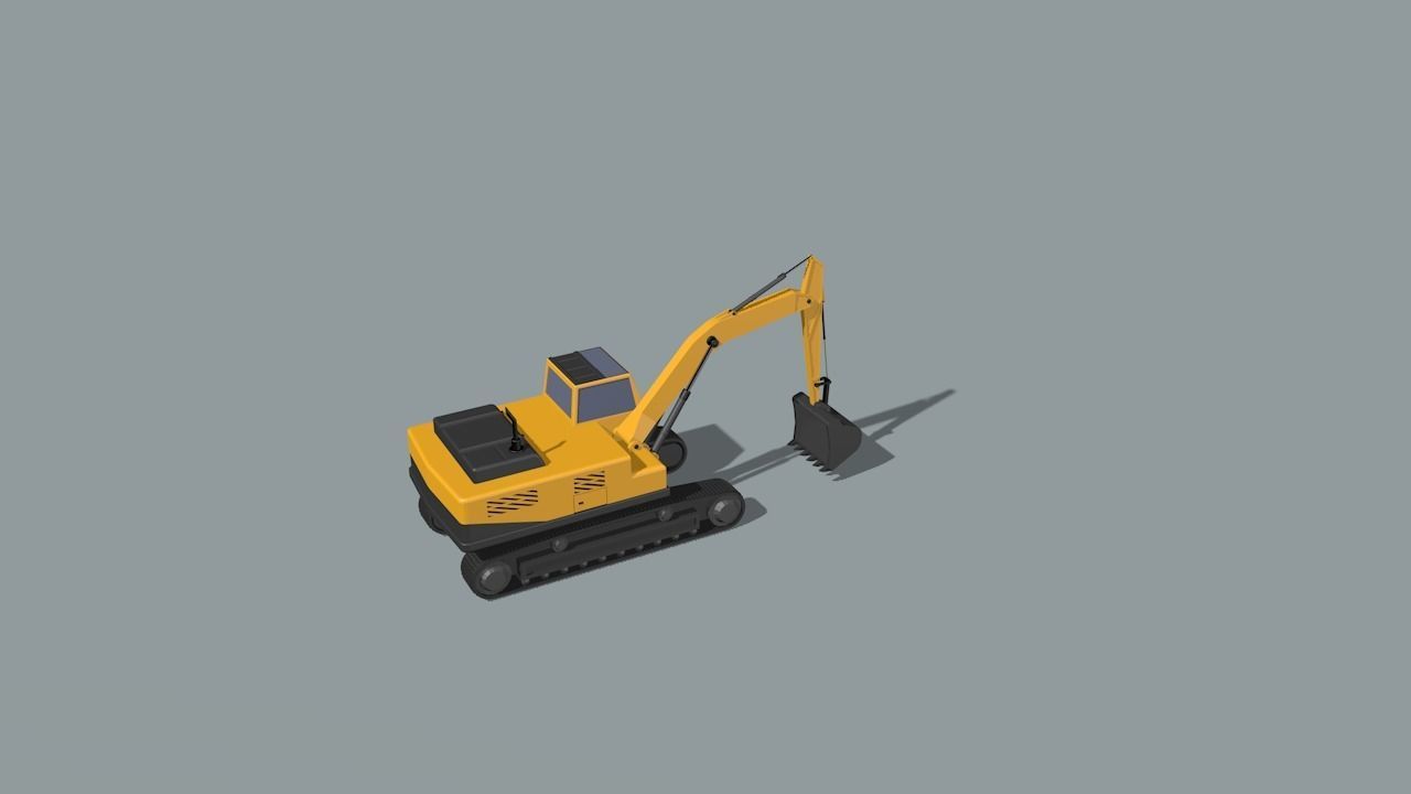 set of construction machines Low-poly 3D model_19