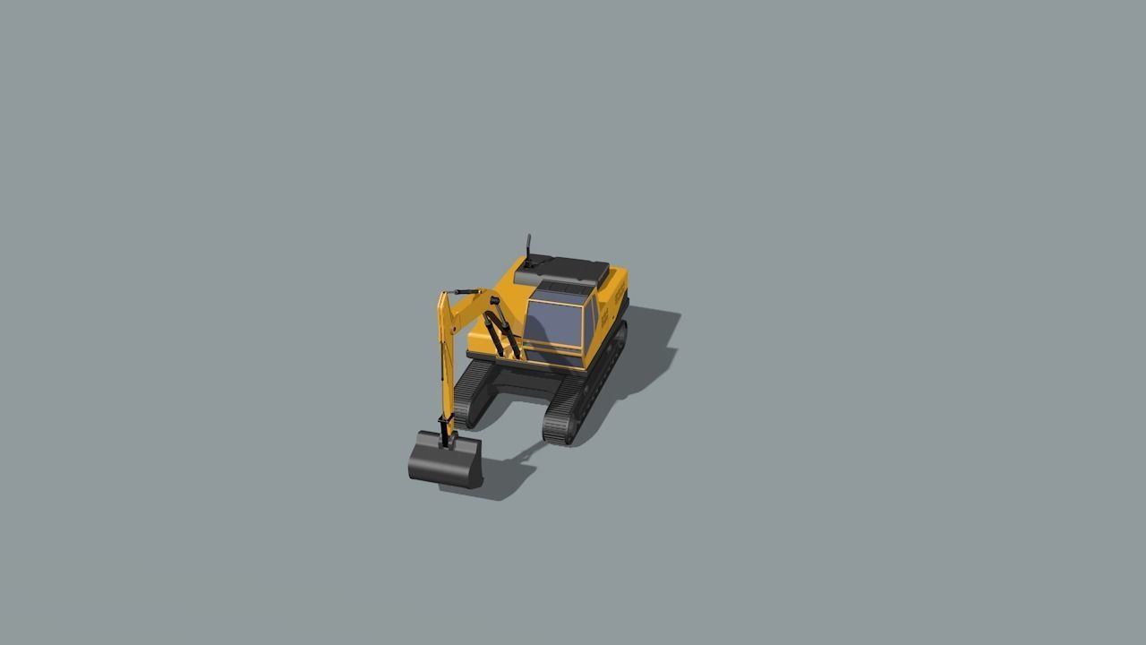set of construction machines Low-poly 3D model_26