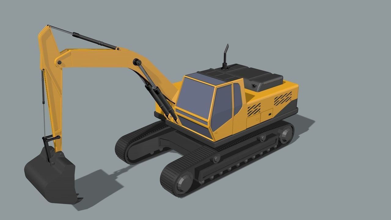 set of construction machines Low-poly 3D model_29