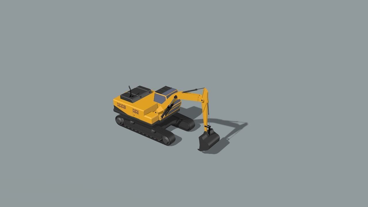 set of construction machines Low-poly 3D model_22
