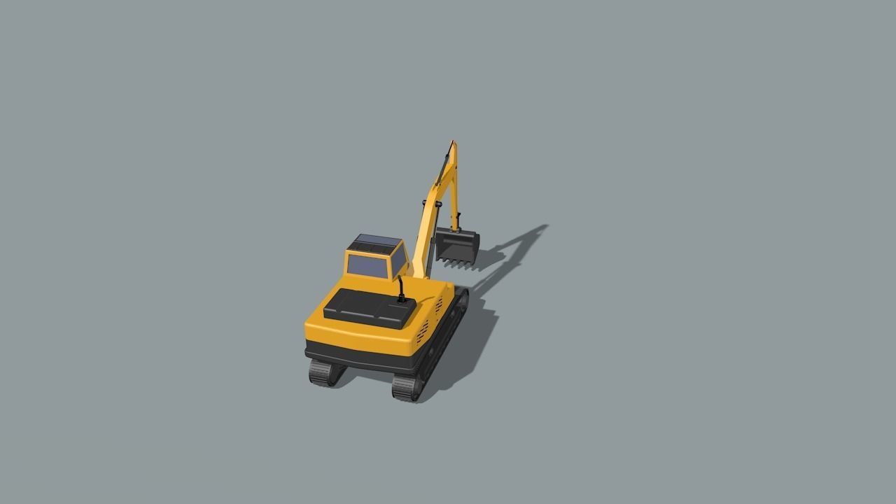 set of construction machines Low-poly 3D model_17