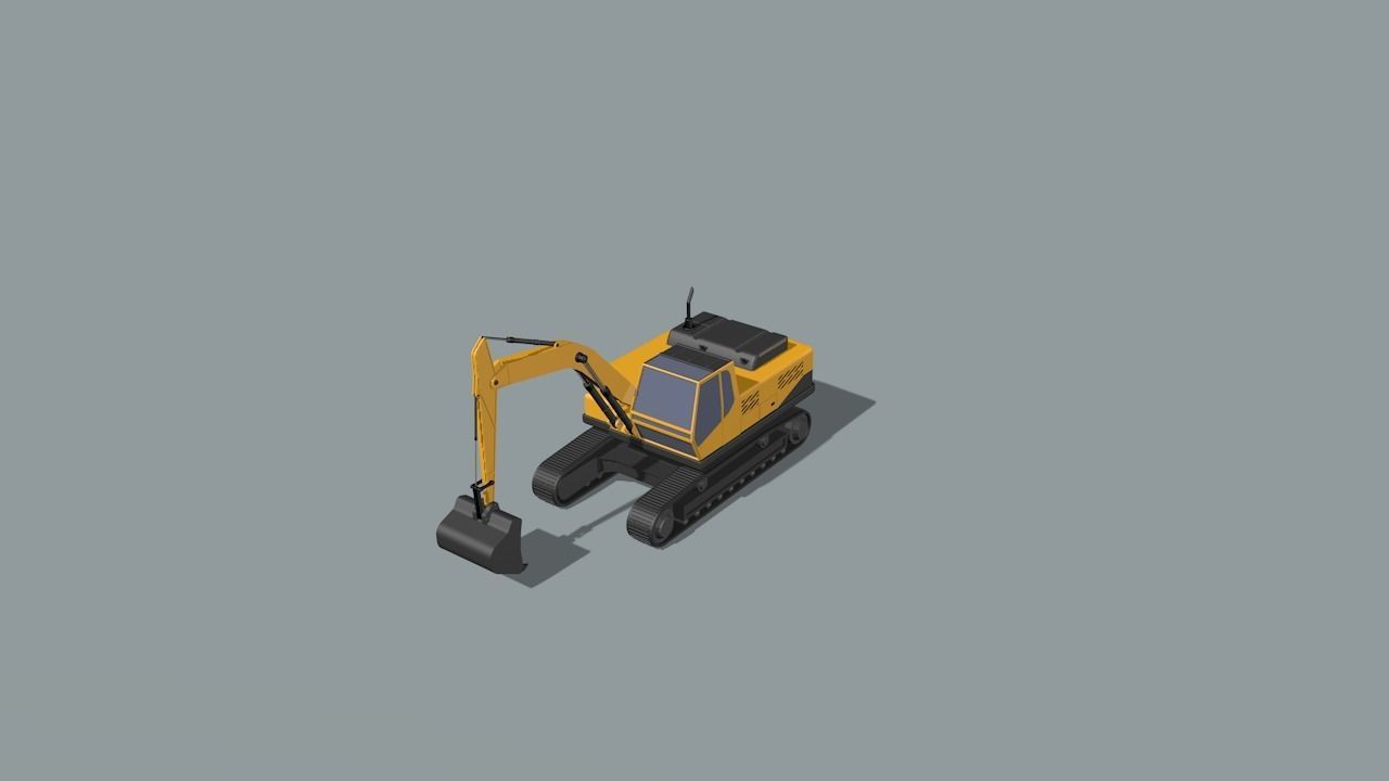 set of construction machines Low-poly 3D model_10