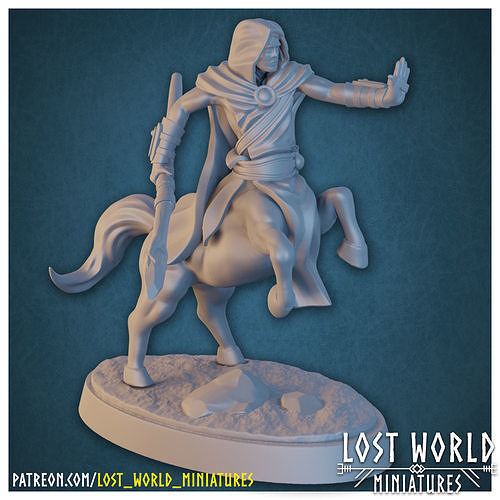 Centaur Miniature Supported- Pose D - 3D Printable - 3D print model