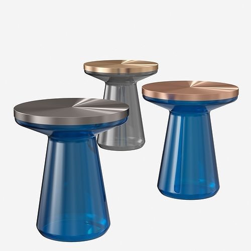 Blue Mush coffee table Low-poly 3D model