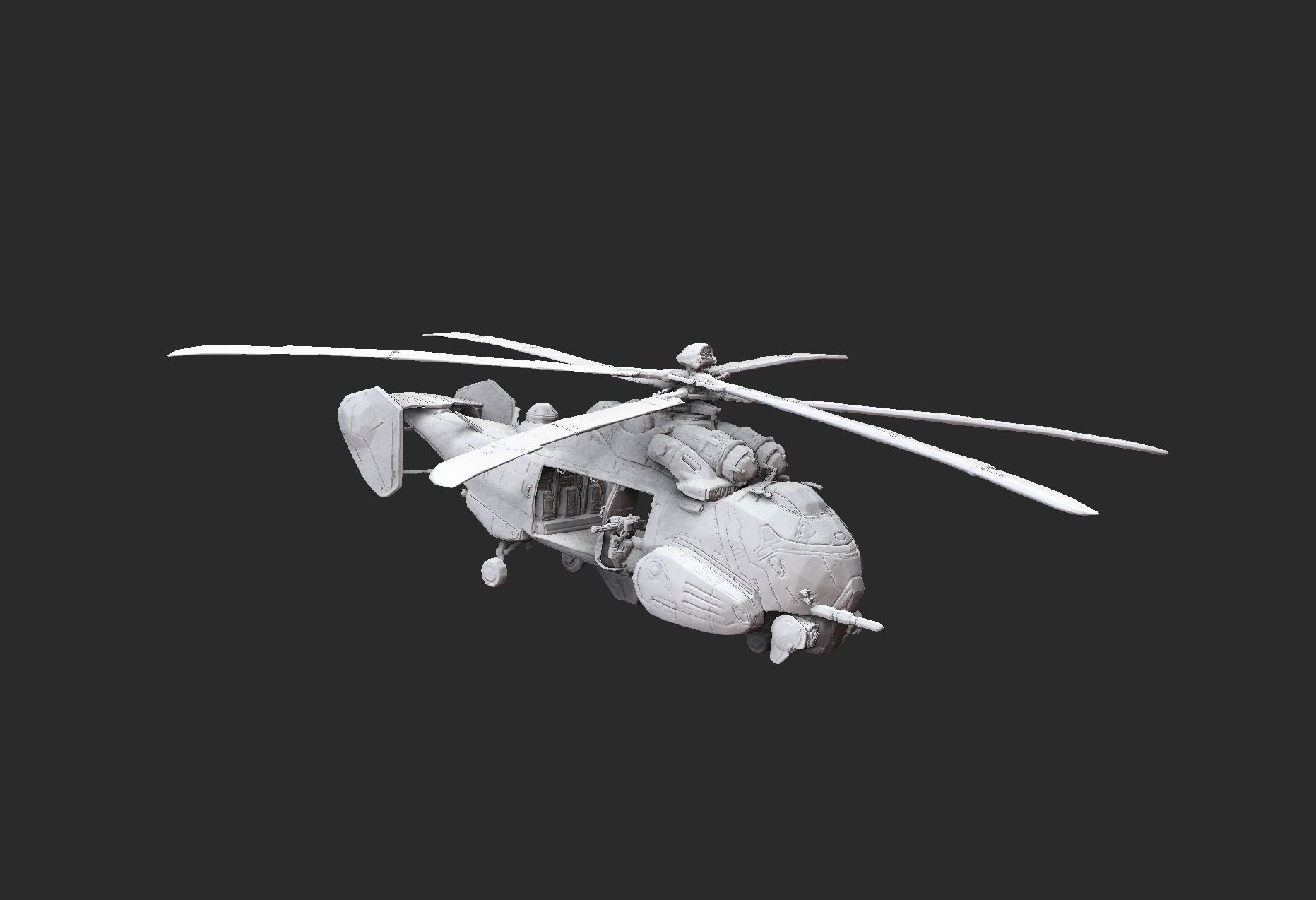 Kingraven Helicopter Gears of War 3D Model STL File 3D Print 3D model