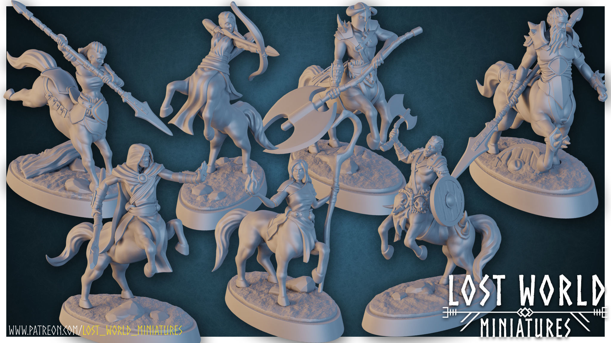 Centaur Miniature Supported- Pose E - 3D Printable - 3D print model_5