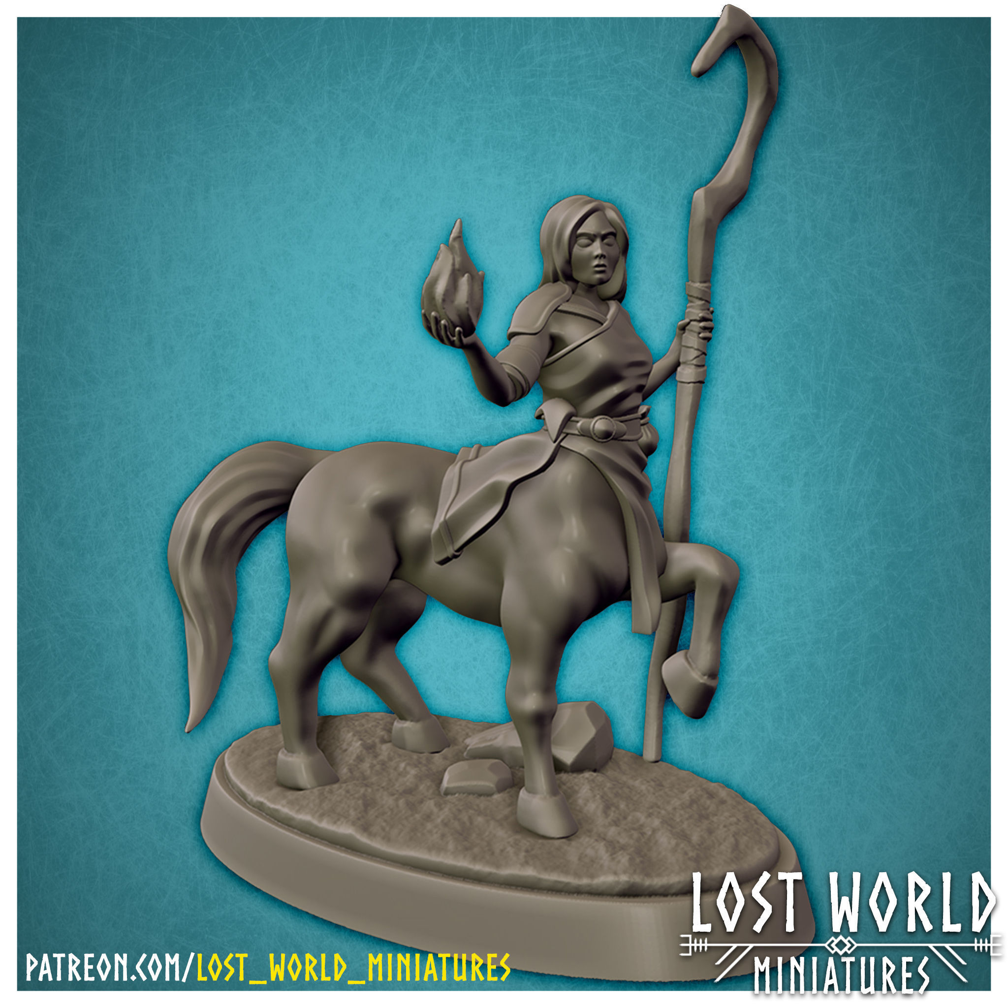 Centaur Miniature Supported- Pose E - 3D Printable - 3D print model_4